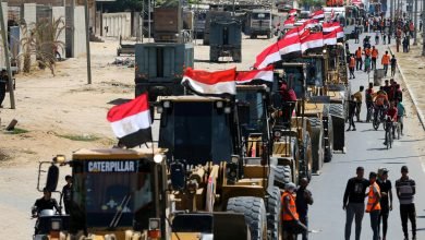 معدات إعادة البناء في غزة