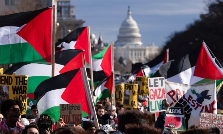 مظاهرات داعمة لفلسطين